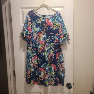 Beautiful navy background with floral print